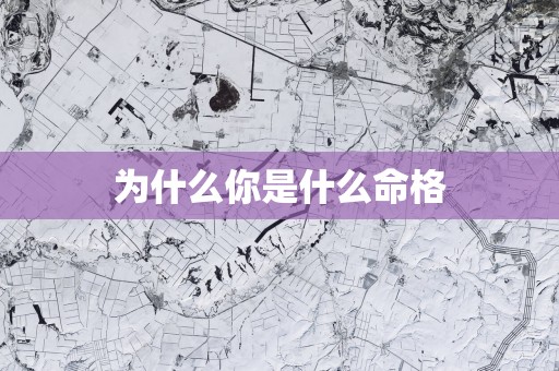 为什么你是什么命格