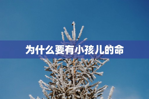 为什么要有小孩儿的命