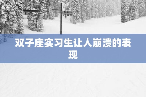 双子座实习生让人崩溃的表现