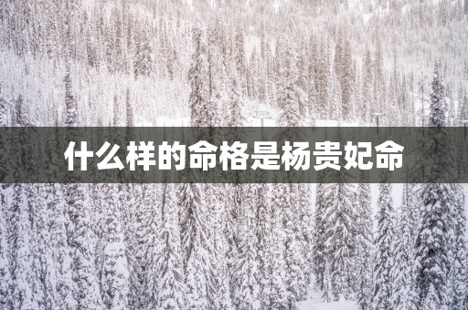 什么样的命格是杨贵妃命