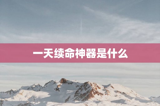一天续命神器是什么