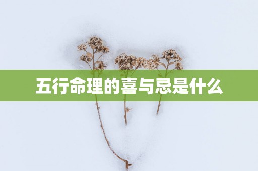 五行命理的喜与忌是什么