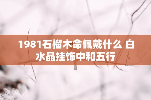 1981石榴木命佩戴什么 白水晶挂饰中和五行