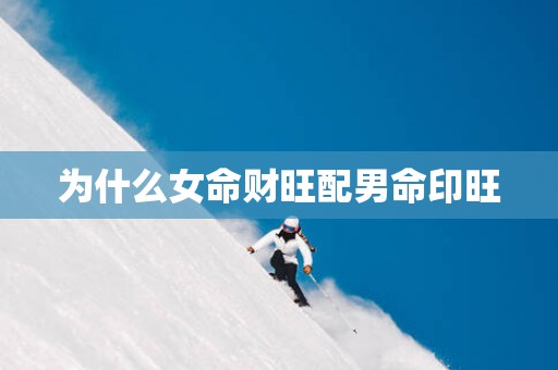 为什么女命财旺配男命印旺