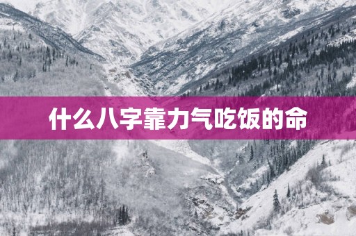 什么八字靠力气吃饭的命