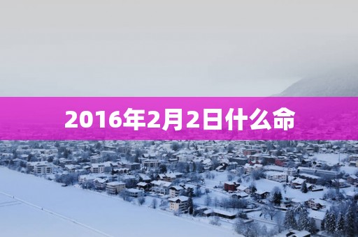 2016年2月2日什么命