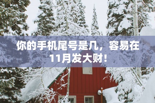 你的手机尾号是几，容易在11月发大财！