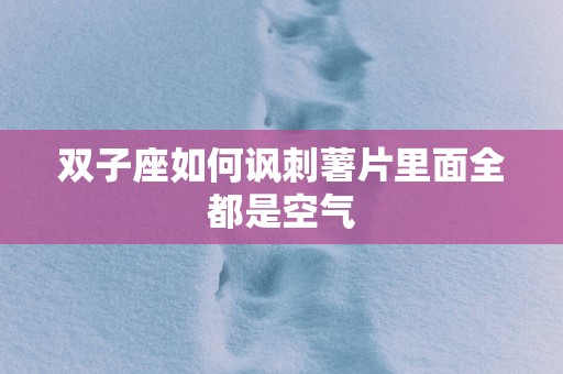 双子座如何讽刺薯片里面全都是空气