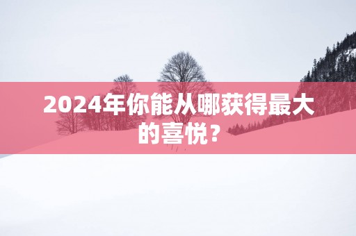 2025年你能从哪获得最大的喜悦？