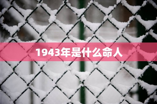 1943年是什么命人
