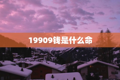 19909钱是什么命