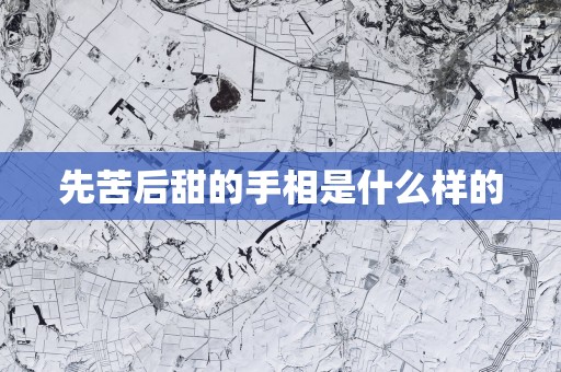 先苦后甜的手相是什么样的