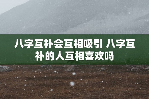 八字互补会互相吸引 八字互补的人互相喜欢吗