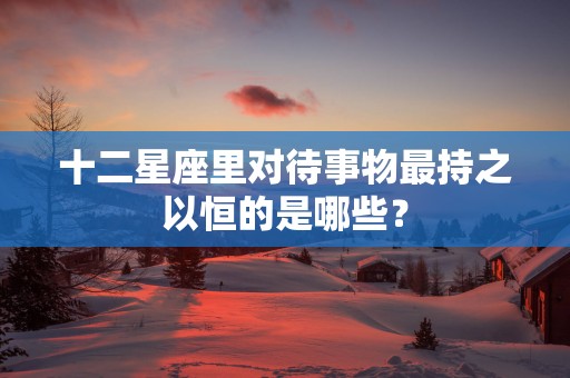 十二星座里对待事物最持之以恒的是哪些？