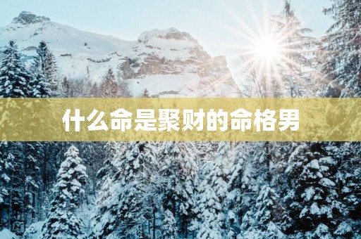 什么命是聚财的命格男