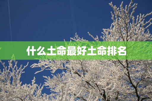 什么土命最好土命排名