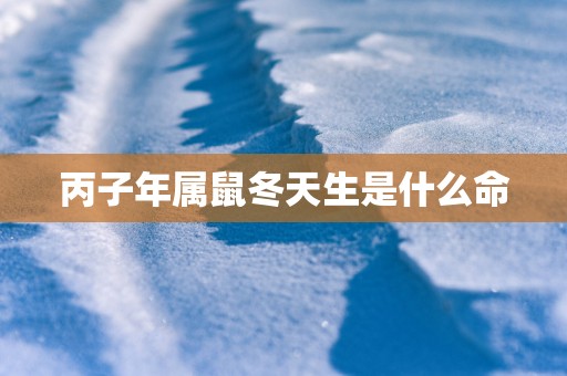 丙子年属鼠冬天生是什么命