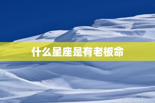 什么星座是有老板命