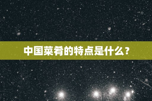 中国菜肴的特点是什么？