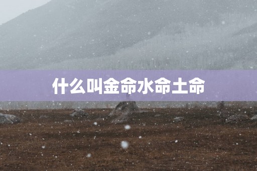 什么叫金命水命土命