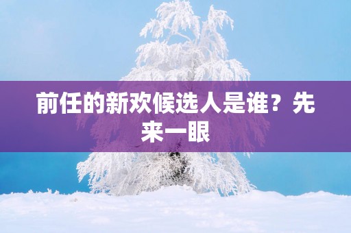 前任的新欢候选人是谁？先来一眼