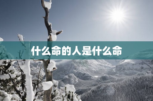什么命的人是什么命