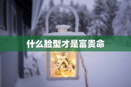 什么脸型才是富贵命