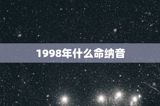 1998年什么命纳音