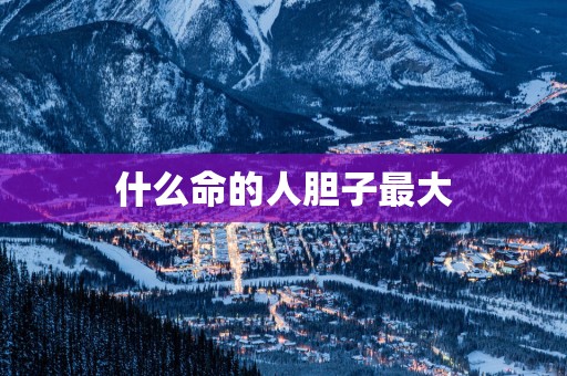 什么命的人胆子最大