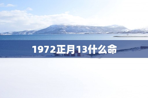 1972正月13什么命