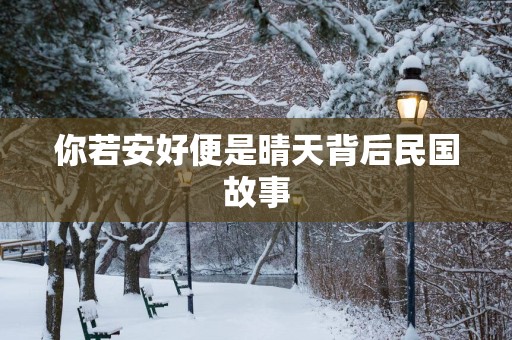 你若安好便是晴天背后民国故事
