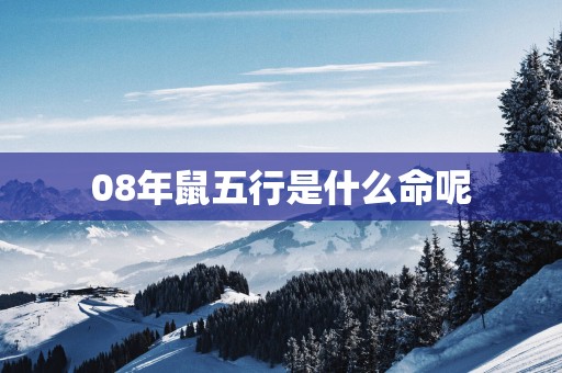 08年鼠五行是什么命呢