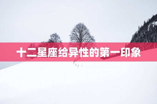 十二星座给异性的第一印象