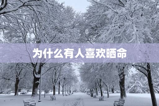 为什么有人喜欢晒命