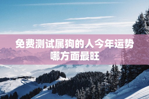 免费测试属狗的人今年运势哪方面最旺