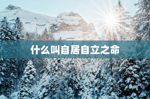 什么叫自居自立之命