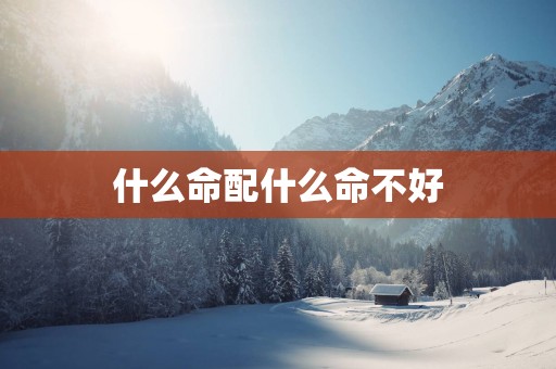 什么命配什么命不好