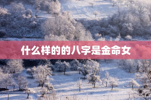 什么样的的八字是金命女
