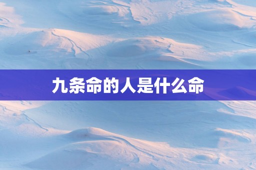 九条命的人是什么命