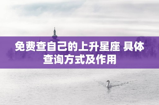 免费查自己的上升星座 具体查询方式及作用