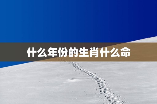 什么年份的生肖什么命