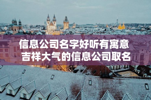 信息公司名字好听有寓意 吉祥大气的信息公司取名