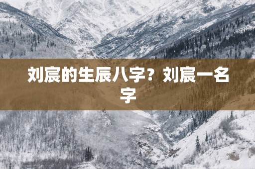 刘宸的生辰八字？刘宸一名字