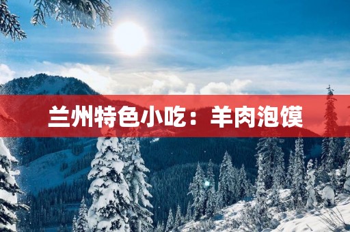 兰州特色小吃：羊肉泡馍