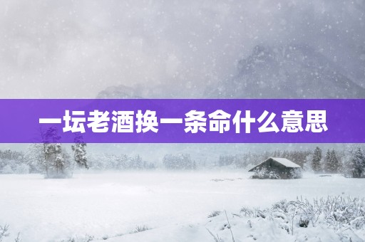 一坛老酒换一条命什么意思