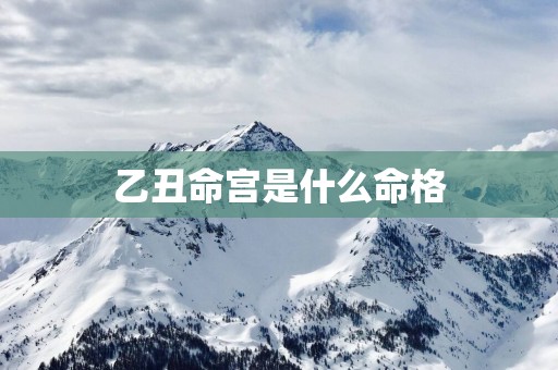 乙丑命宫是什么命格