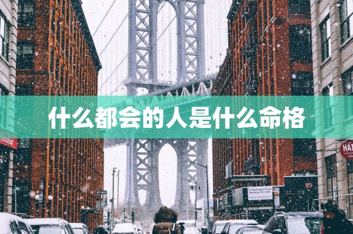 什么都会的人是什么命格