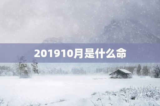 201910月是什么命