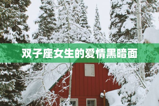 双子座女生的爱情黑暗面