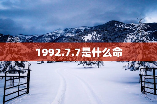 1992.7.7是什么命